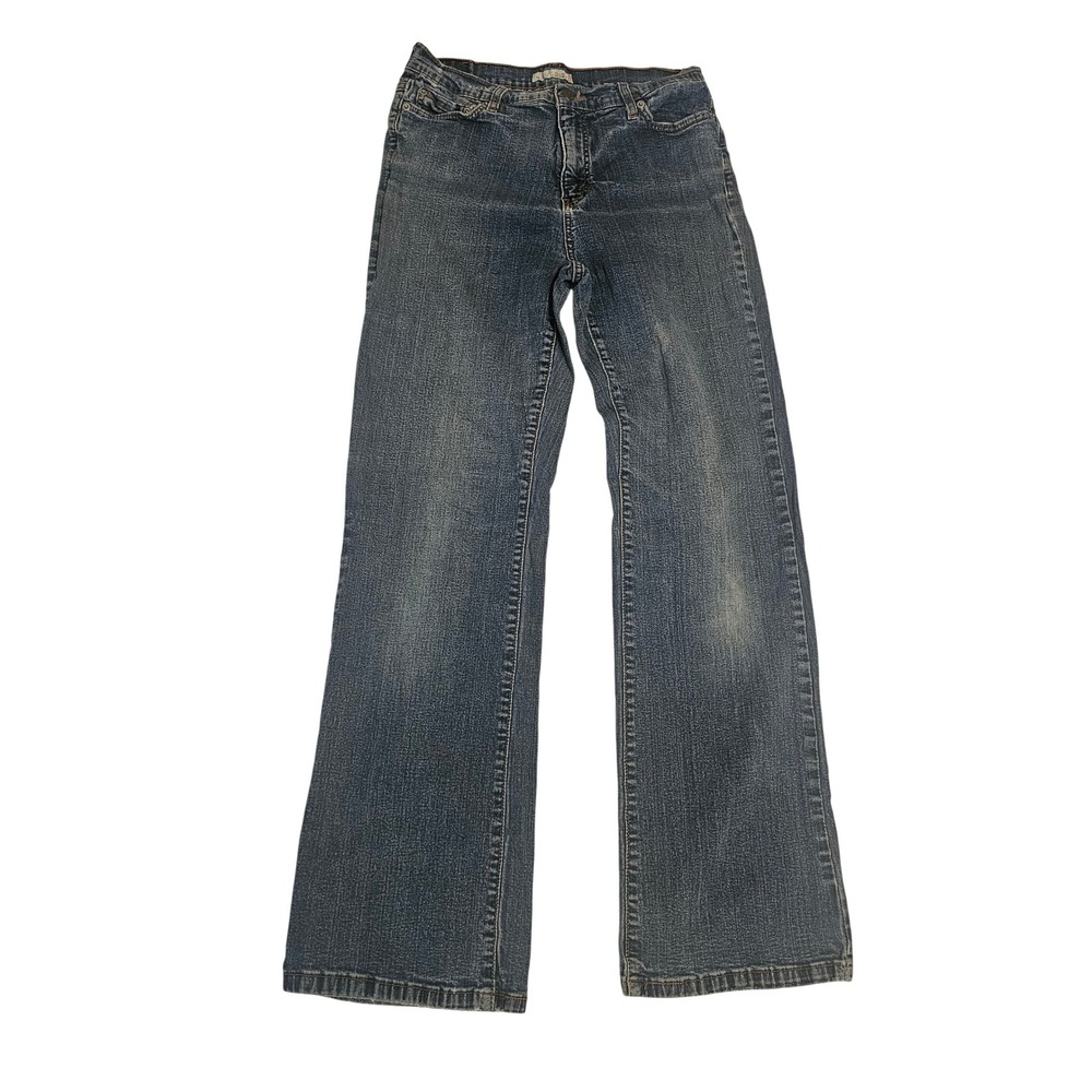 Levis 512 Slimming Bootcut Jeans Womens 12 Medium Wash Blue Stretch Denim JT4